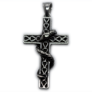 Serpent Wrapped around Celtic Cross Pendant