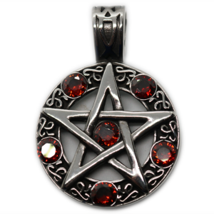 Pentacle with Red Stones Pendant